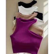 Cropped Feminino Suplex com Bojo | Top Justo Confortável Casual Verão Moda Calor