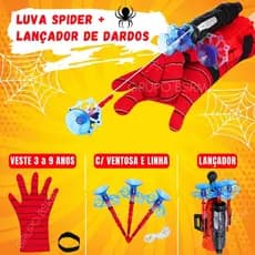Kit 2 Brinquedos Infantil Homem-Aranha Lança Teias + Barril Pula Pirata Diversão Segura Criança