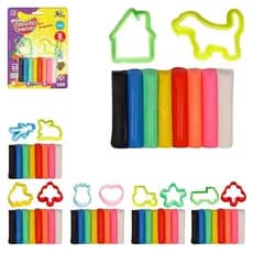 Kit Mini Massinha de Modelar com Moldes | 8 Cores Sortidas + 2 Moldes Plásticos Lembrancinha