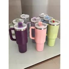 Copo Térmico 1200ml Premium com Tampa Canudo e Alça | Mantém Bebida Gelada e Quente por Horas