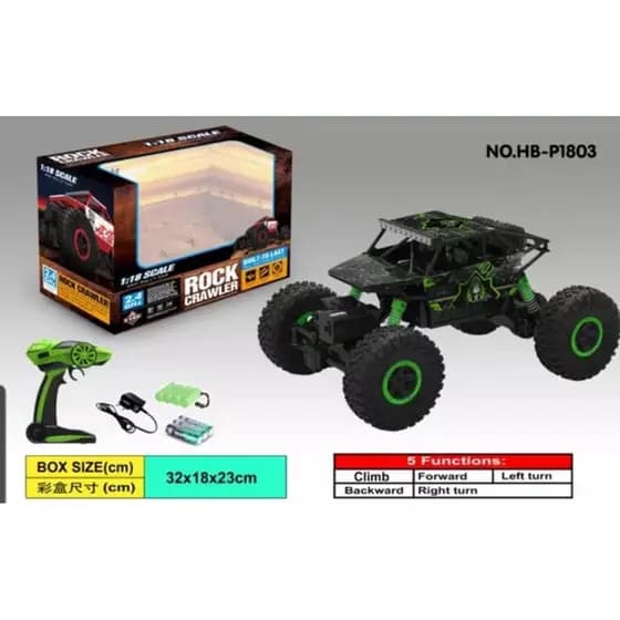 Carrinho Controle Remoto Eletrico Rock Through 2.4 GHz 1.8 Scale  4x4 Carro Caminhao Pura Adrenalina