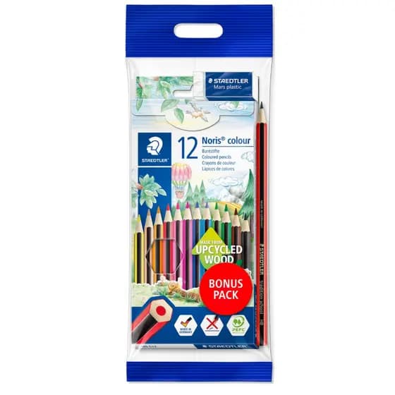 LAPIS DE COR 12 CORES  STAEDTLER +LAPIS GRAFITE + BORRACHA DE BRINDE