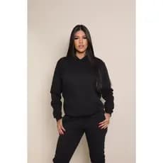 Conjunto De Frio Moletom Feminina Com Capuz E Bolso Quentinho Inverno Agasalho