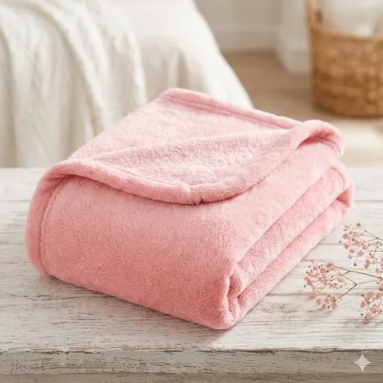 Manta Casal Soft 2,00x1,80 Mt  Antialérgica Fofinha Rosa Cama