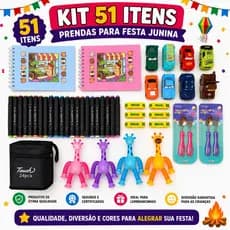 Kit 51 prêmios brinquedos prendas de festa junina quadrilha presente brincadeiras boca palhaço pescaria argola tiro alvo
