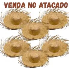 Chapéu Palha Caipira Tradicional Festa Junina São João festas típicas julina quadrilha quermesse venda atacado revenda