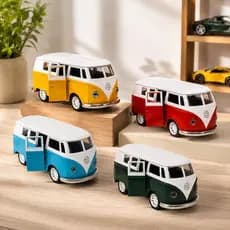 Kombi Miniatura Ferro Fricção Abre Porta Carrinho Colecionável