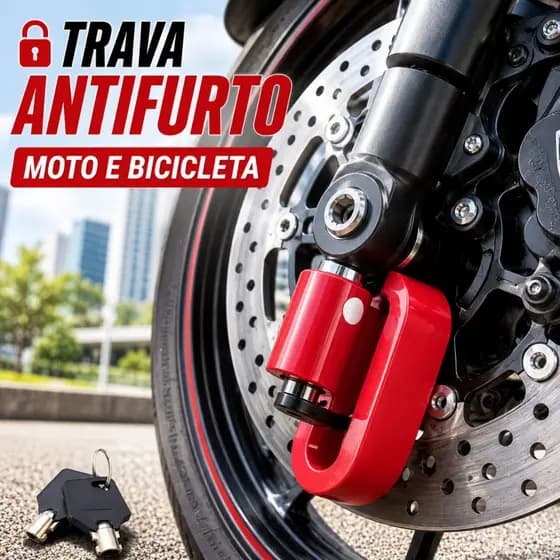 Trava De Disco Para Moto Antifurto Universal Cadeado Com Chaves