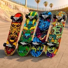 Skate Infantil Iniciante Montado Completo Semi Profissional Madeira 45cm