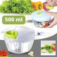 Processador Manual 500ml 3 Laminas Corda Retratil Cortador Triturador Facil Cozinha