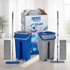 Flat Mop Lava E Seca Com Balde 5L Rodo Mop 360 Microfibra Com 2 Refis Limpeza Prática Casa