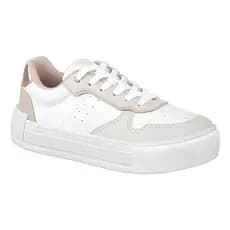 Tenis Branco Casual Cromo Feminino Force Rosê Leve E Macio Confortavel