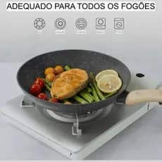 Frigideira De Indução De Cerâmica Antiaderente Cabo Baquelite Não Gruda Alimentos Reduzindo Uso De Óleo