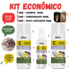 Tratamento Piolhos e Lêndeas Shampoo Piolho Spray Creme de Pentear Para Piolho Lendia Elimina Coceira Volta as Aulas