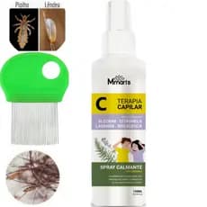 M Mari's Creme de Pentear Spray Repelente Piolho + Pente Fino Aço Inox Contra Piolhos E Lêndeas Volta Às Aulas Escola