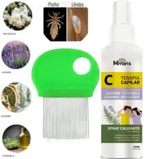 Pente Fino De Aço Inox Ferro Metal Spray Creme de Pentear Tratamento Elimina Piolho E Lêndeas Crianças Escola Professor