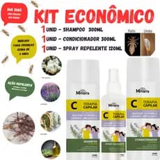 Shampoo Piolhos e Lêndeas Citronela Repelente  Spray Creme de Pentear  Tratamento Mata Piolho Lavanda Acaba Coceira