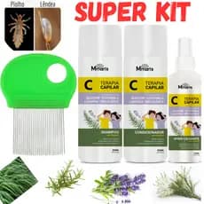 Pente Fino de Ferro Mata Piolho E Lendea Tira Piolhos Lêndeas Spray Creme de Pentear Removedor de Lendia M Mari's