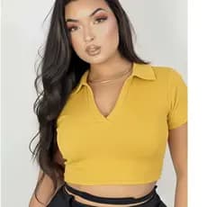 CROPPED  FEMININO TECIDO RIBANA  MODA BLOGUEIRA