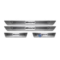 Soleira Aço Inox Fiat Bravo Todos Kit Pisante Com Nome