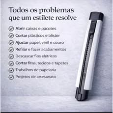 Estilete Profissional Retrátil Reforçado 18mm Cortador de Caixa Papelão Plástico Uso Doméstico e Trabalho Pesado