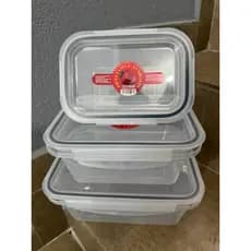 kit 03 potes marmita herméticos de plásticos com trava vedado microondas freezer