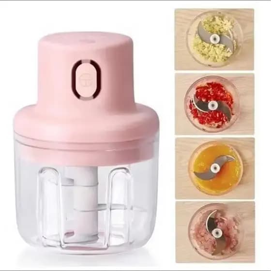 Mini Processador Elétrico Triturador Sem Fio 250ML De Alimentos Para Cebola Alho Verduras