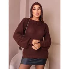 Blusa Sueter Feminino Tricot Premium Manga Longa Bufante Elegante Sofisticado Inverno 2026