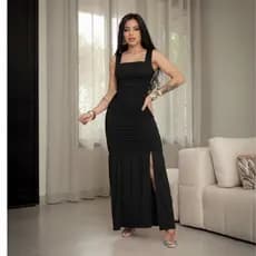 Vestido Longo Drapeado Com Fenda Lateral Justo Franzido Sensual Festa Final De Ano Revellion Natal