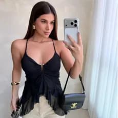 Bata Tule Alcinha Camadas Feminina Com Bojo Fivela