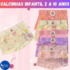 Kit Até 10 Calcinha Importada box Shortinho Infantil menina Estampada Boxer