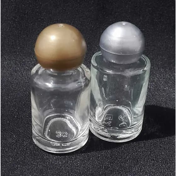 Kit Frasco Vidro 7ml/08ml/10ml - porta perfume, óleos , essência, com tampa Bola Dourado ou Prata