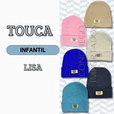 Touca Infantil Bebê Lisa Meninas e Meninos Inverno Proteção Frio Elásticas Versáteis