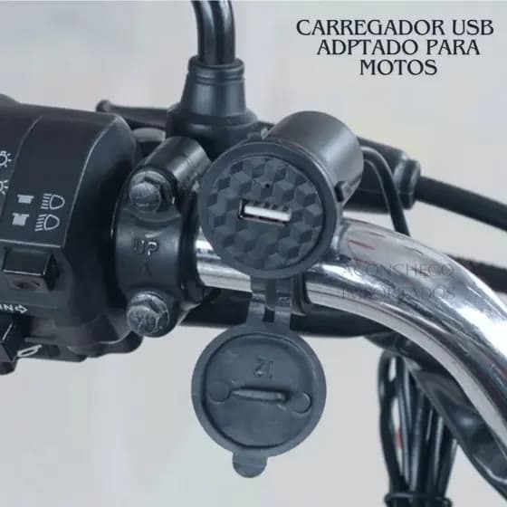 Carregador de Celular USB Para Motos Com ou Sem Acendedor Adptador Tomada Impermeável Motocicleta