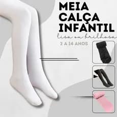 Meia Calça Infantil Bebê Juvenil Estampada Lisa Fios Brilhosos Inverno Outono Moda