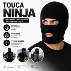 Touca Ninja De Lã Proteção Facial Para Dias  Frio Inverno Motoboy Balaclava Unissex Moto Bike Esportes