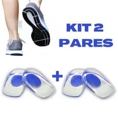 Kit 2 Pares Calcanheira de Silicone Gel Ortopédica Esporão Dor