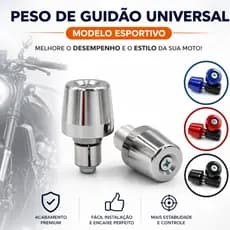 Par De Pesos De Guidao Oco De Moto Pcx 150 Cromado Com Bucha Expansível