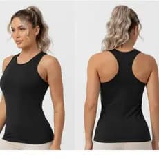Regata Feminina Nadador Suplex Premium Decote Redondo Elegante Academia