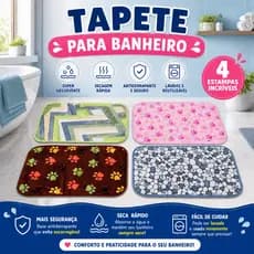 Tapete de Banheiro Soft Macio Antiderrapante Secagem Rápida 60x40cm Confortável Absorvente