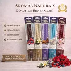 Vareta Aromatizadora Perfumada 5 Unidades Refil Difusor de Ambientes Casa Carro Banheiro