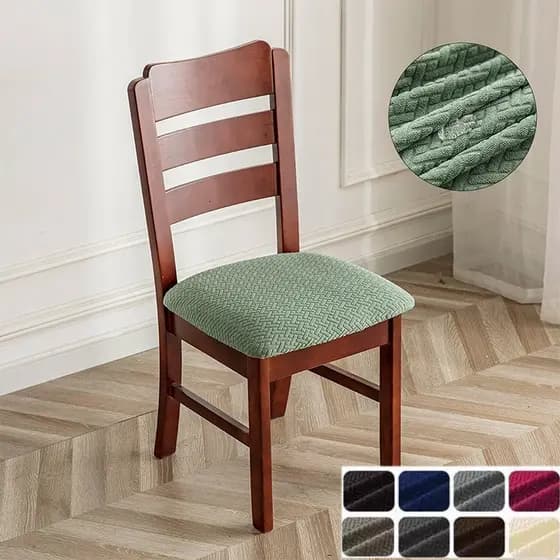 Capa De Cadeira De Tecido Elástico Macio Simples À Prova De Poeira E Resistente Sujeira Adequada Para Jantar Decoração D
