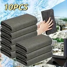 10 Pçs Panos De Limpeza De Vidro Mágico Toalhas De Microfibra Grossas Para Janelas Espelhos Carros Cozinha Banheiro Toal