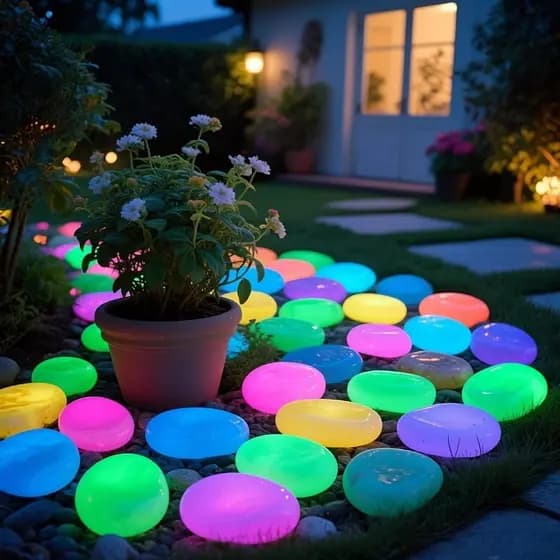 200 Unidades De Pedra Decorativa Luminosa Multicolorida Seixo De Resina Plástica Durável Para Iluminação De Canal De Lag