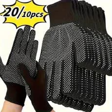 10/20 Unidades Nylon Luvas De Trabalho Antiderrapantes Pontilhadas Leves E Duráveis De Proteção Para As Mãos Ciclismo ,