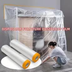 Filme Plástico Descartável Contra Poeira De 3 * 20 M Com Fita De Máscara Para Pintura De Móveis De Vários Tamanhos Capa