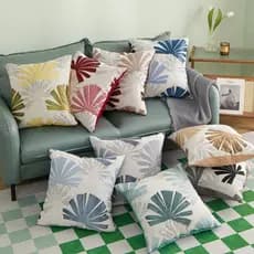 Vintage Ginkgo Folha Impressão Lance Capa De Almofada Linho Texturizado Quadrado Sofá Fronha Moderna Decoração Para Casa
