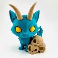 Decoração Gato Gótico Chifre Caveira Estilo Kawaii Halloween Horror