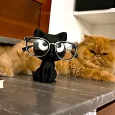 Porta-óculos de Gato Decorativo Criativo para Escritório e Casa