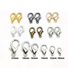 50 Peças Ganchos Com Fecho Lagosta , Para Colar , Fabricação De Joias (10 * 5mm , 12 * 6mm , 14 * 7mm , 16 * 9mm , 21 *